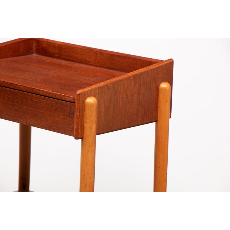 Pair of vintage Teak Side Tables by Borge Mogensen for Soborg Mobelfabrik Denmark 1960s