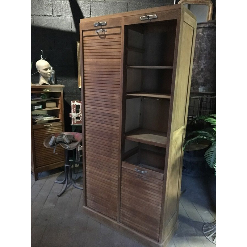 Vintage double curtain cabinet 1950s