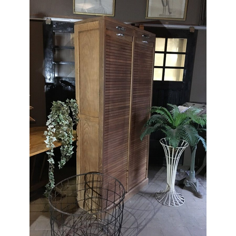 Vintage double curtain cabinet 1950s