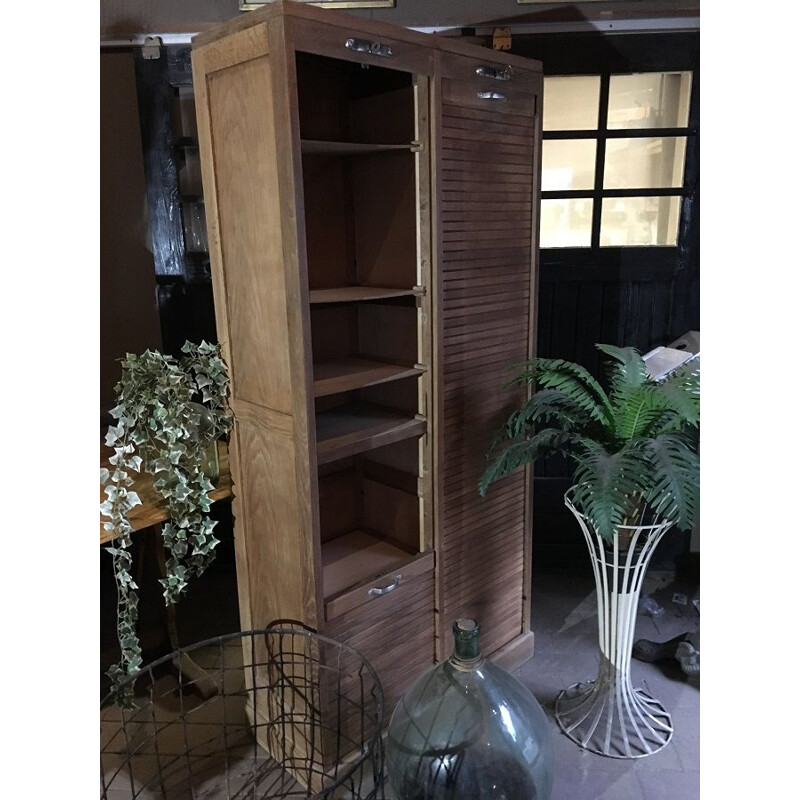 Vintage double curtain cabinet 1950s