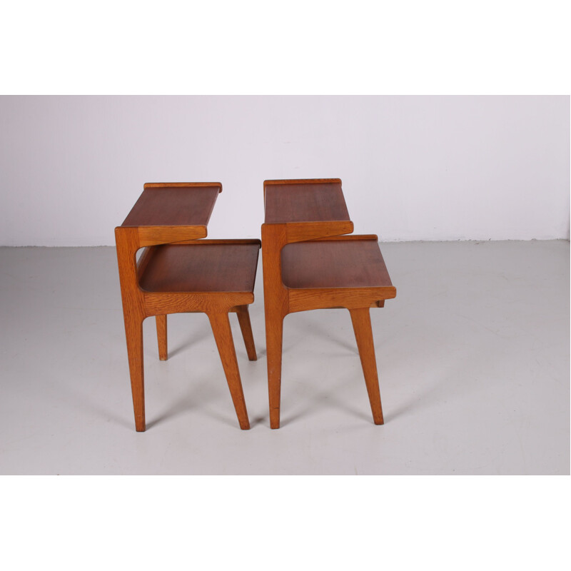 Pair of vintage teak bedside tables Danish