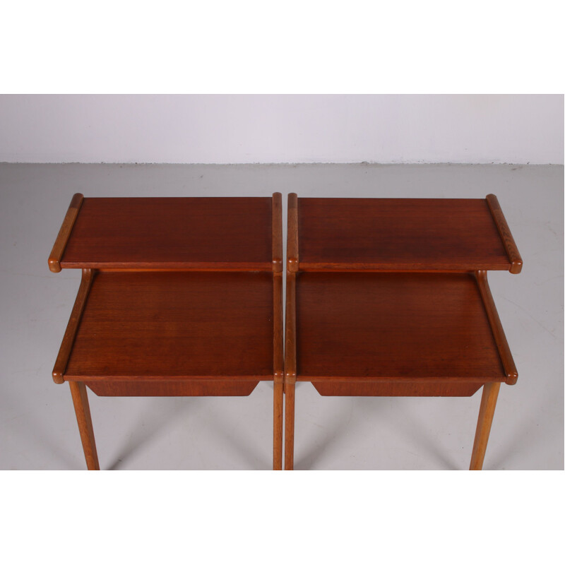 Pair of vintage teak bedside tables Danish