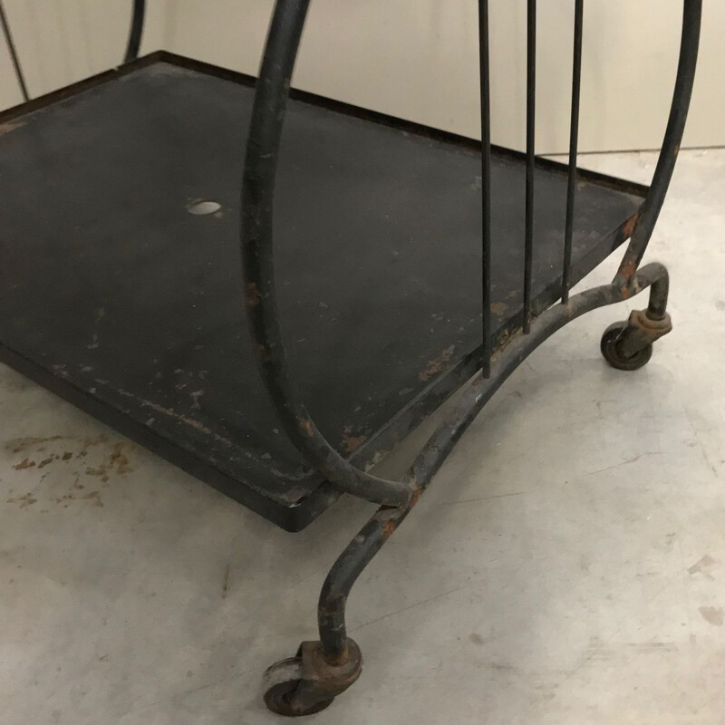 Vintage ijzeren bar cart tafel met harp