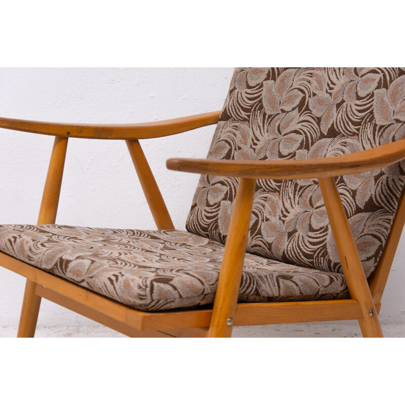 Pair of vintage beechwood armchairs by Jaroslav Šmídek for Ton, Czechoslovakia 1970