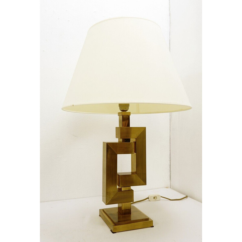 Pair of vintage brass table lamps Romeo Rega Italy 1970s