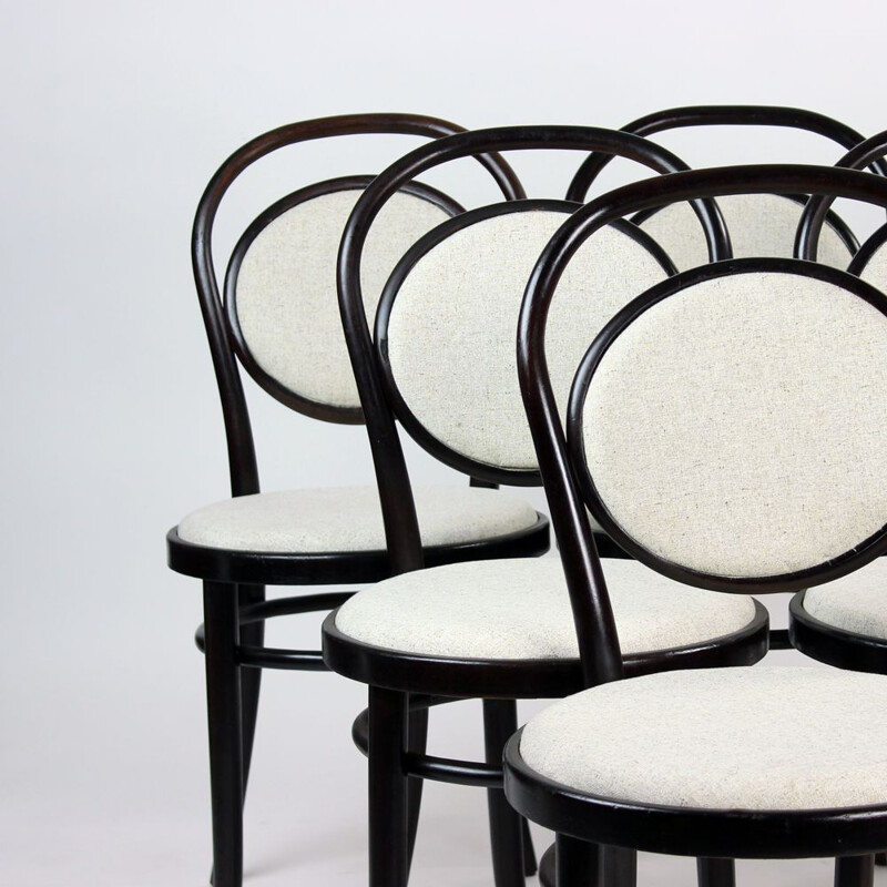 Conjunto de 6 cadeiras de madeira dobrada romena Thonet 1940