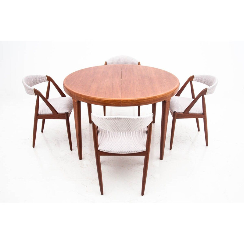 Vintage Teak dining set with K. Kristiansen chairs 1960s