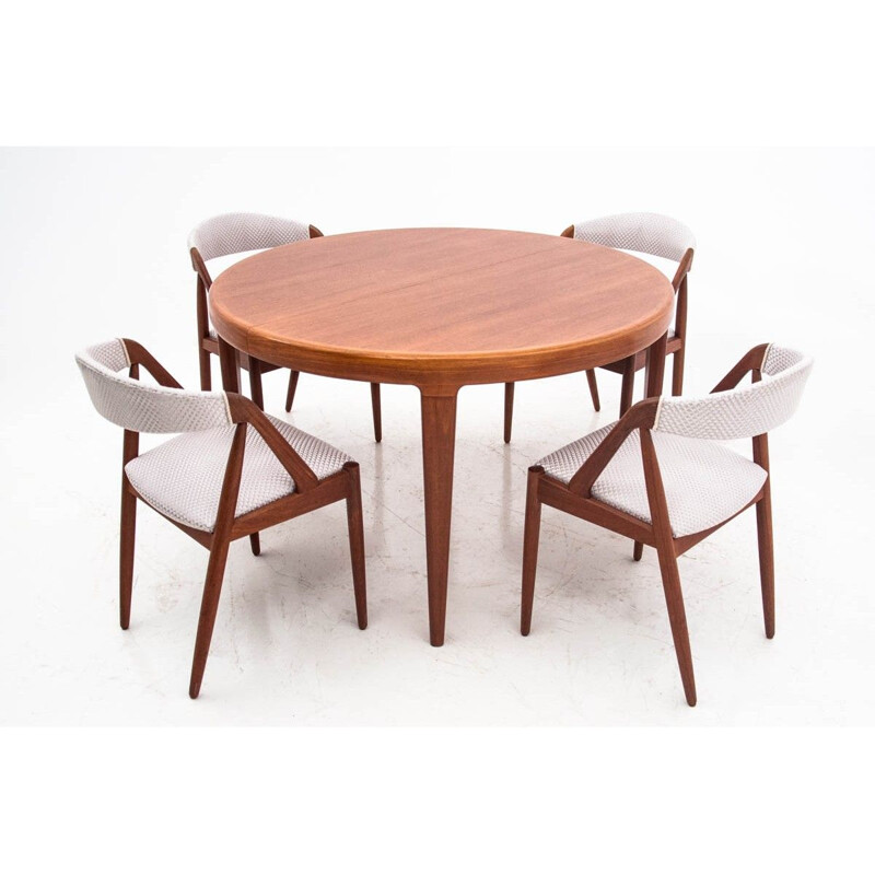 Vintage Teak dining set with K. Kristiansen chairs 1960s