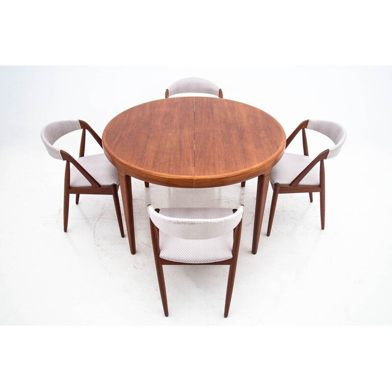 Vintage Teak dining set with K. Kristiansen chairs 1960s