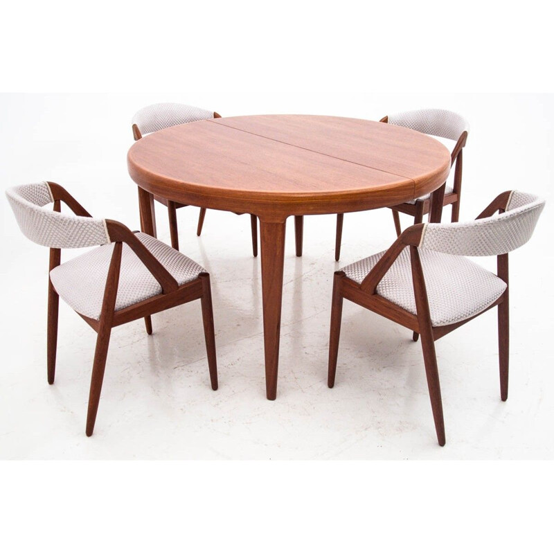 Vintage Teak dining set with K. Kristiansen chairs 1960s