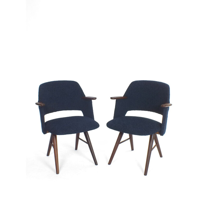 Paire de chaises vintage Pastoe bleu foncé de Cees Braakman