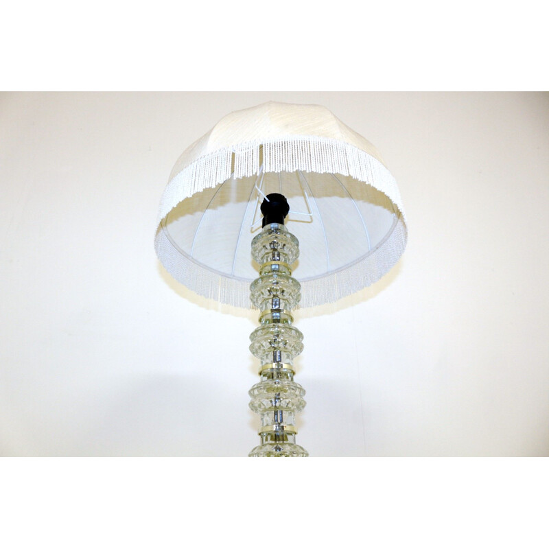 Vintage glass floor lamp Carl Fagerlund for Orrefors Sweden 1970s