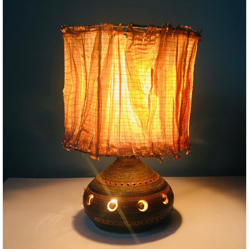 Vintage ceramic lamp by Georges Pelletier 1950s