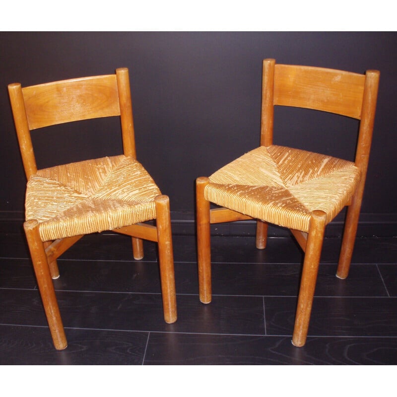 Paire de chaises "Meribel", Charlotte PERRIAND - années 50