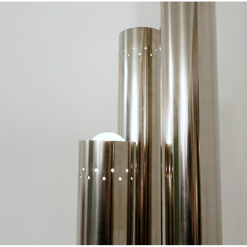 Lampadaire vintage Tubes Chrome 1970