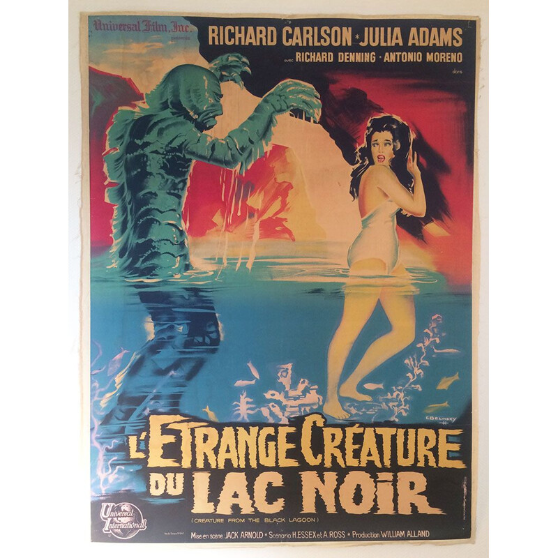 Vintage poster The Strange Creature from the Black Lake by Constantin Belinsky France 1954s