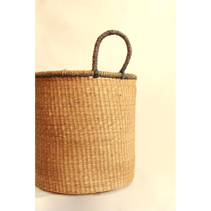 Vintage Wicker Plant Holder Italy 1970s