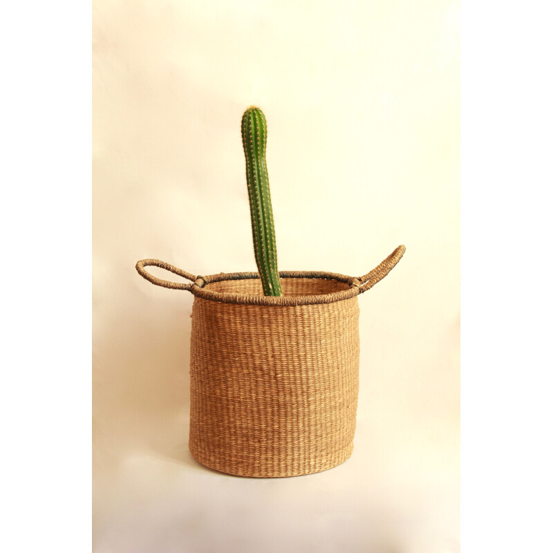 Vintage Wicker Plant Holder Italy 1970s