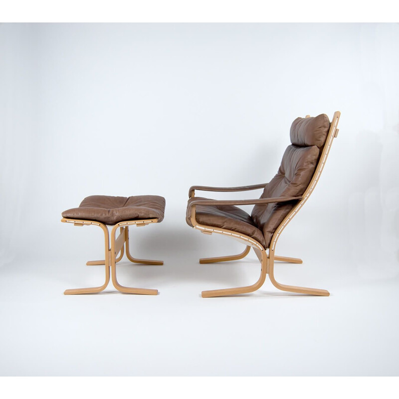 Vintage Siesta Chair and Ottoman by Ingmar Relling for Westnofa 1960s  