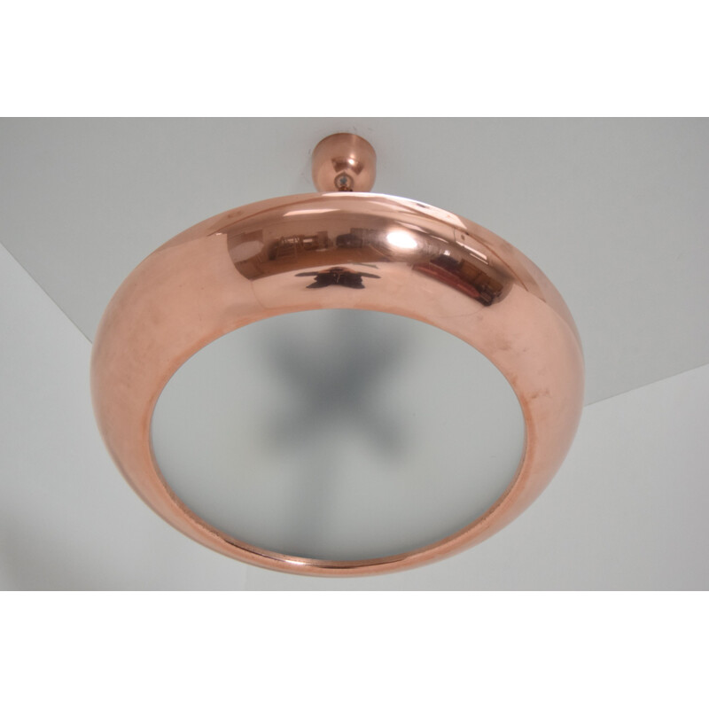 Vintage Functionalist Brass Pendant UFO By Josef Hurka for Napako,1930s