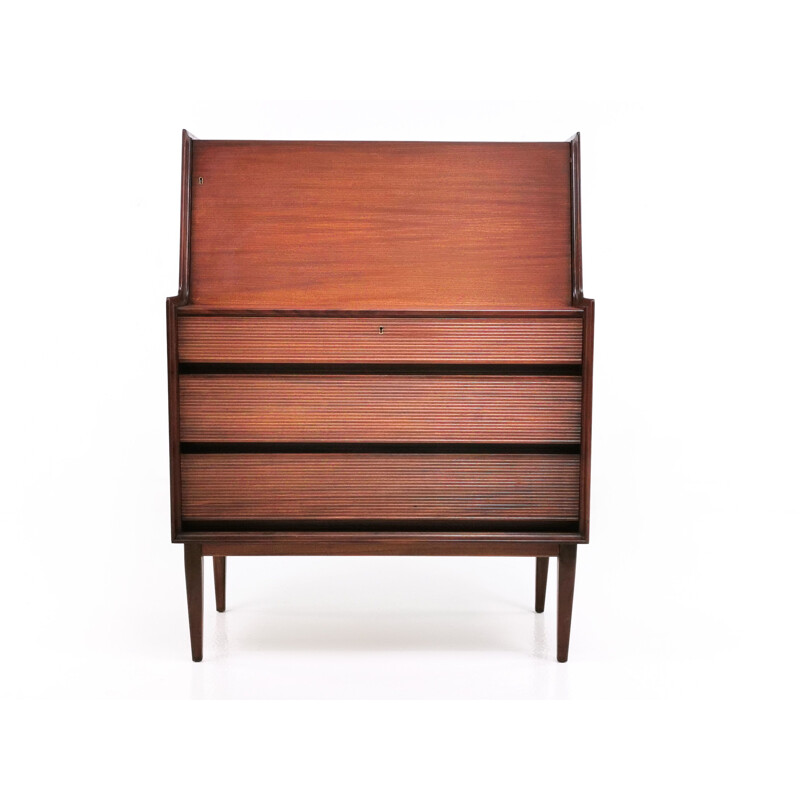 Vintage Afromosia Teak Desk Bureau By Richard Hornby For Fyne Ladye, Mid Century British 1960 