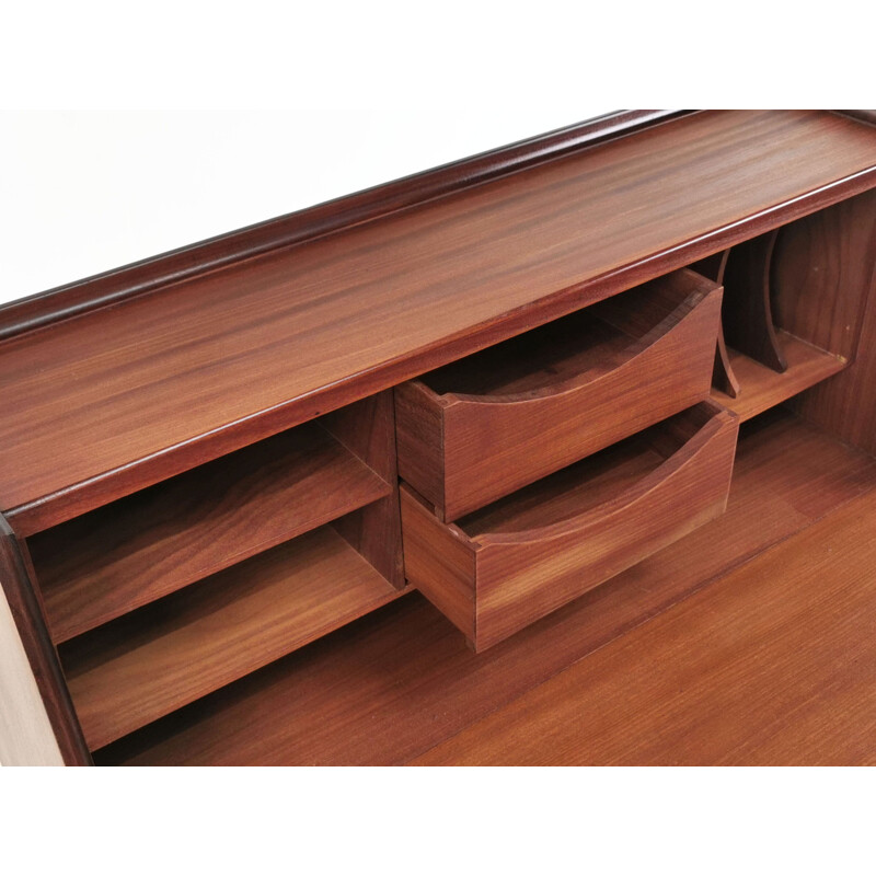 Vintage Afromosia Teak Desk Bureau By Richard Hornby For Fyne Ladye, Mid Century British 1960 