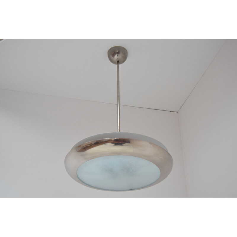 Vintage Pendant UFO by Josef Hurka For Napako Bauhaus and Functionalism 1930s