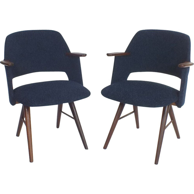Paire de chaises vintage Pastoe bleu foncé de Cees Braakman