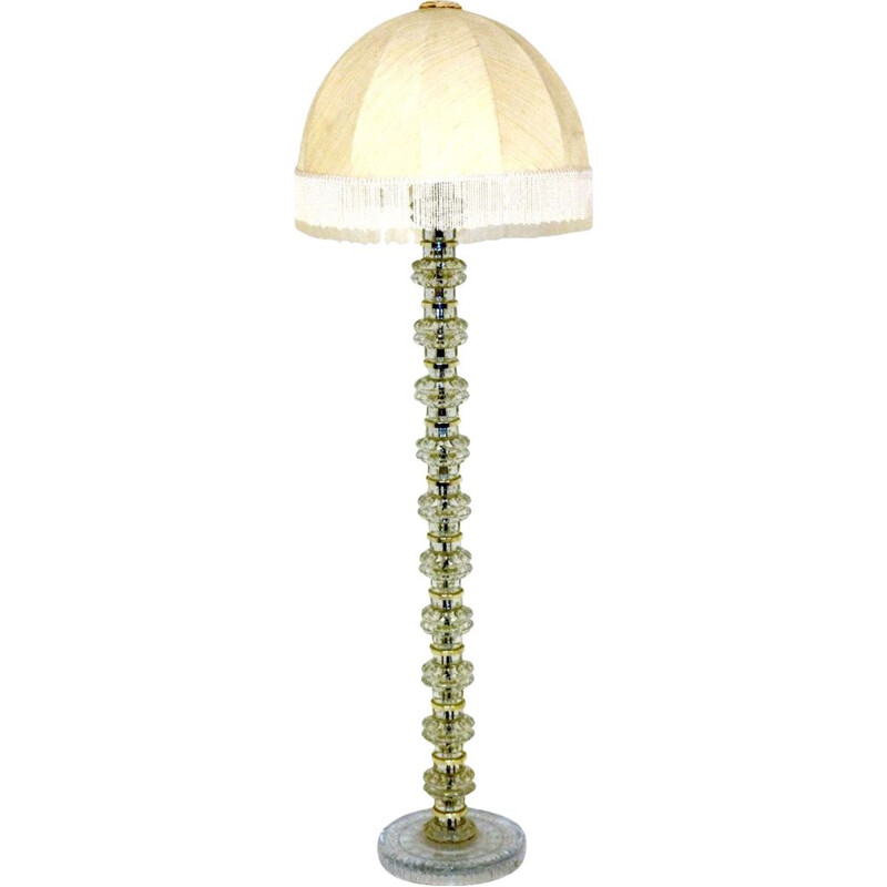 Lampadaire vintage en verre Carl Fagerlund pour Orrefors Suède 1970