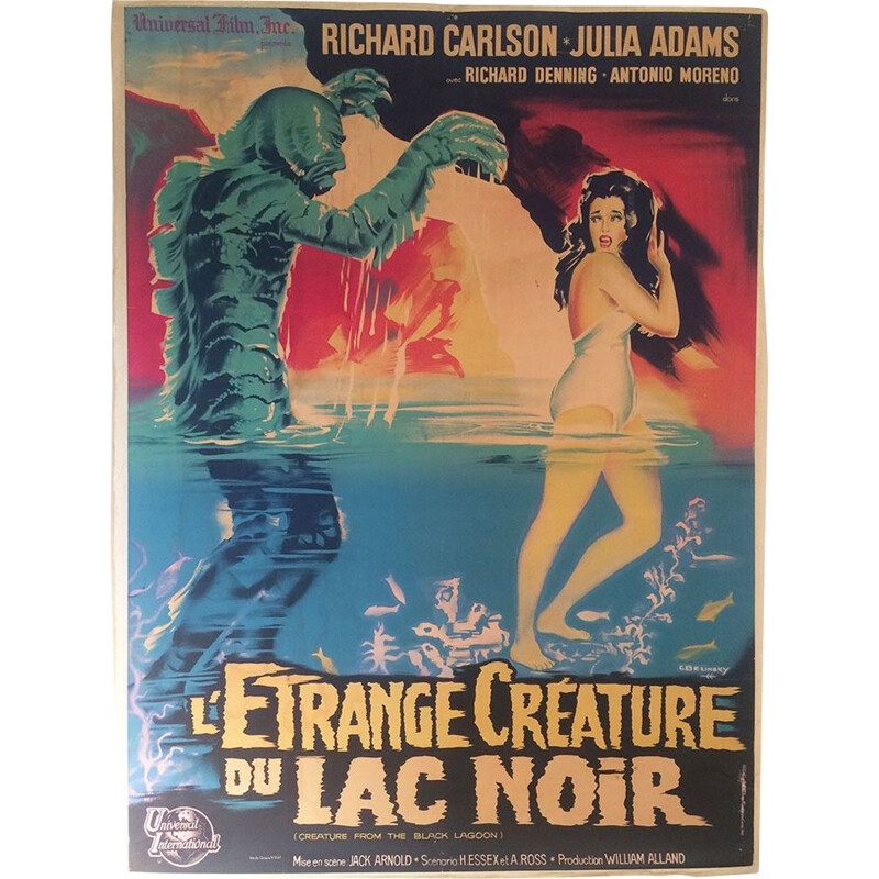 Vintage poster The Strange Creature from the Black Lake by Constantin Belinsky France 1954s