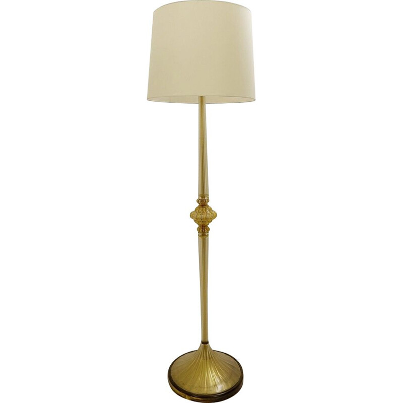 Vintage floor lamp Murano De Barovier & Toso 1950s