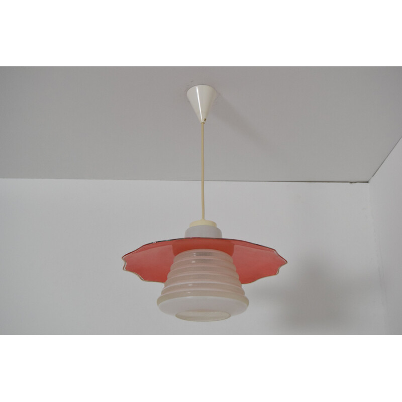 Lámpara colgante de cristal vintage 1970