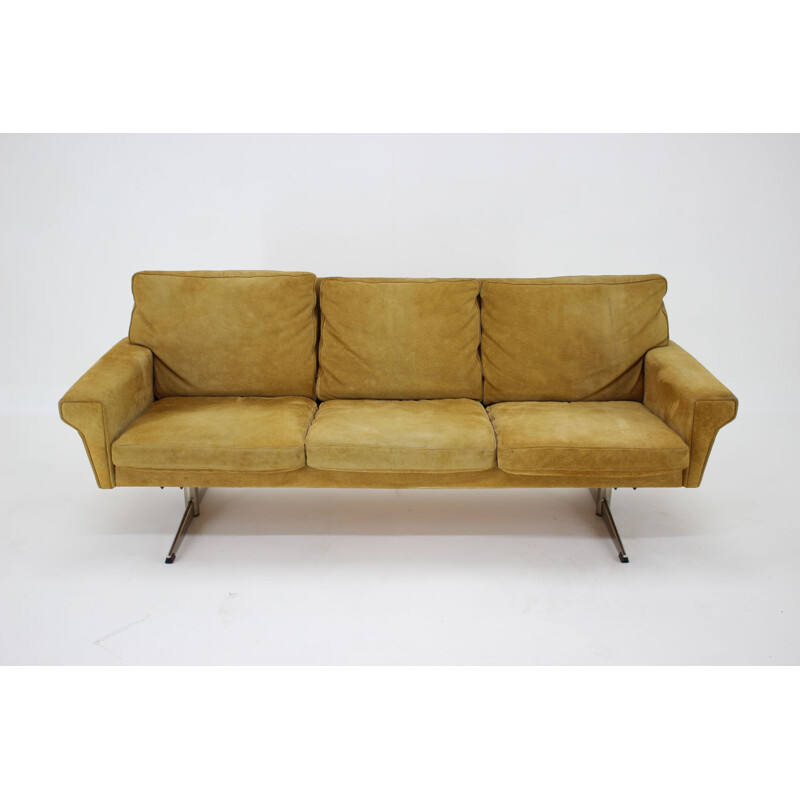 Vintage Georg Thams 3-Seater Sofa in Suede Leather, Denmark 1970s 