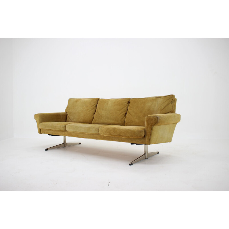 Vintage Georg Thams 3-Seater Sofa in Suede Leather, Denmark 1970s 