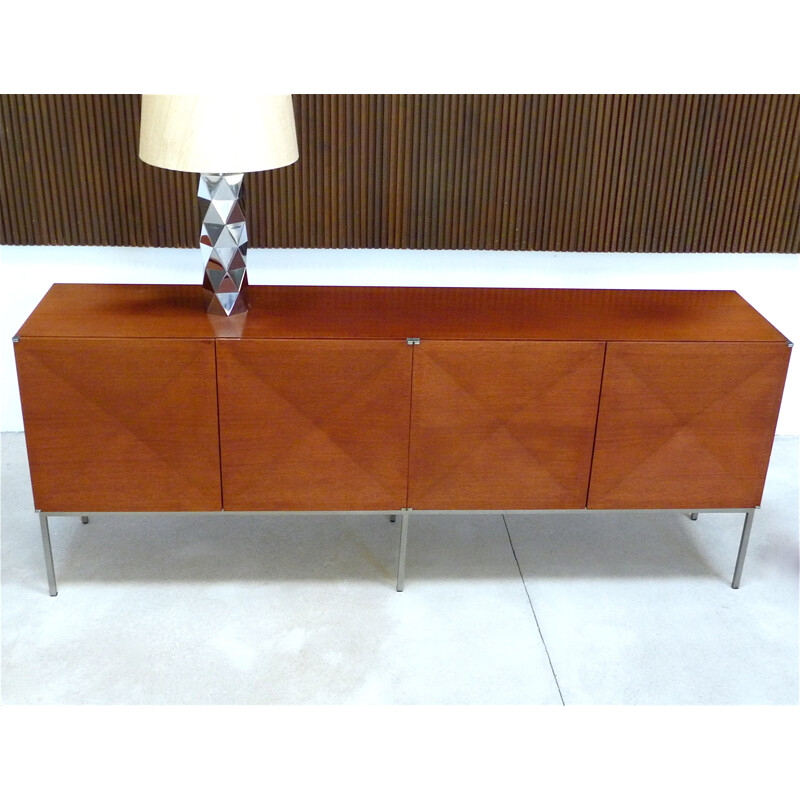 "Pointe de Diamant" sideboard in mahogany and steel, Antoine PHILIPPON & Jacqueline LECOQ - 1960s