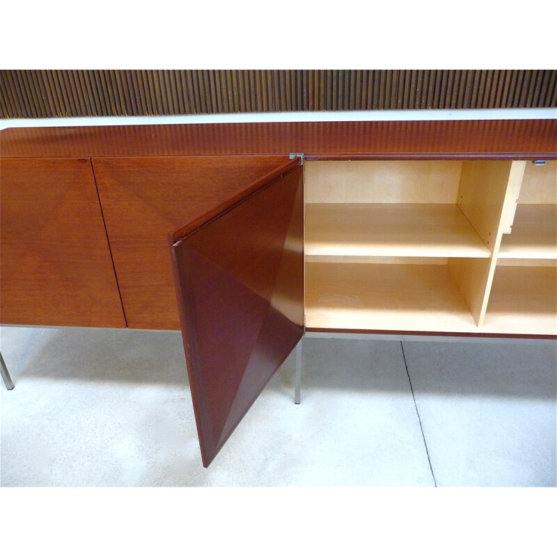 "Pointe de Diamant" sideboard in mahogany and steel, Antoine PHILIPPON & Jacqueline LECOQ - 1960s