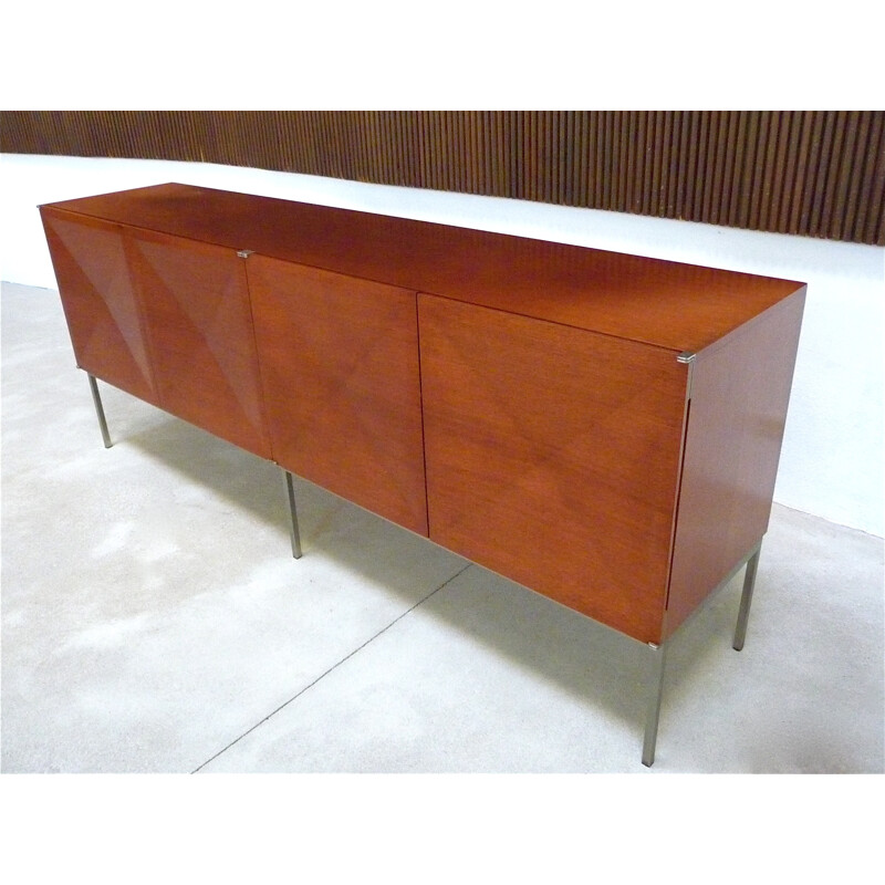 "Pointe de Diamant" sideboard in mahogany and steel, Antoine PHILIPPON & Jacqueline LECOQ - 1960s