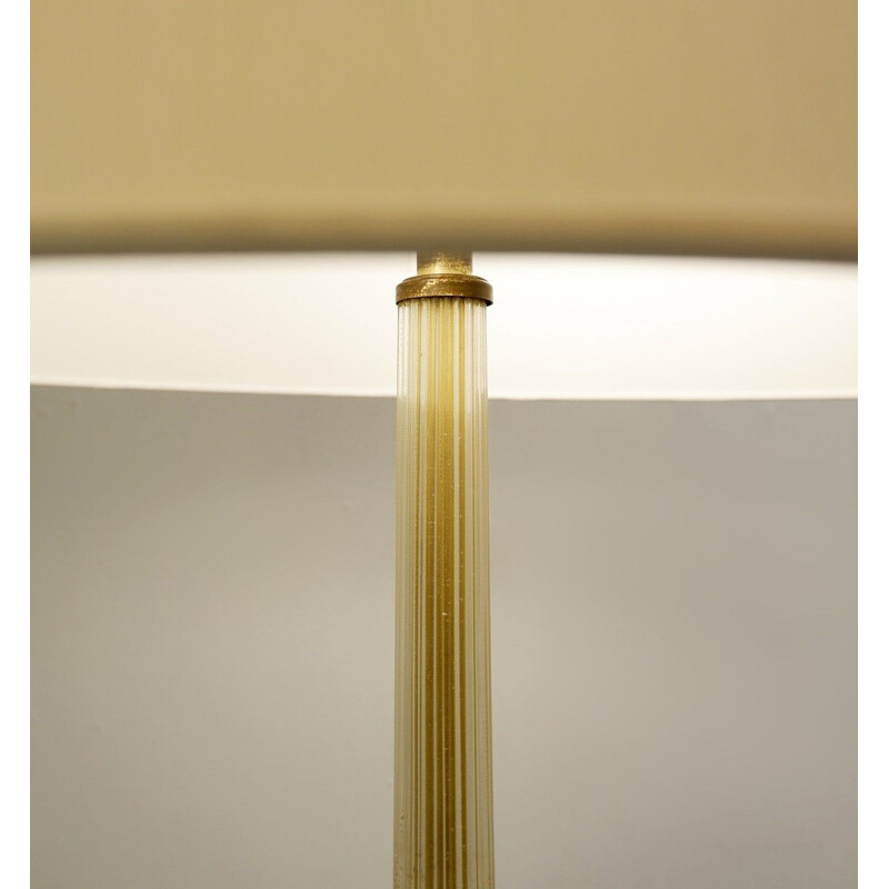 Lampe de table Vintage Murano Barovier & Toso 'Cordonato D'Oro' 1950
