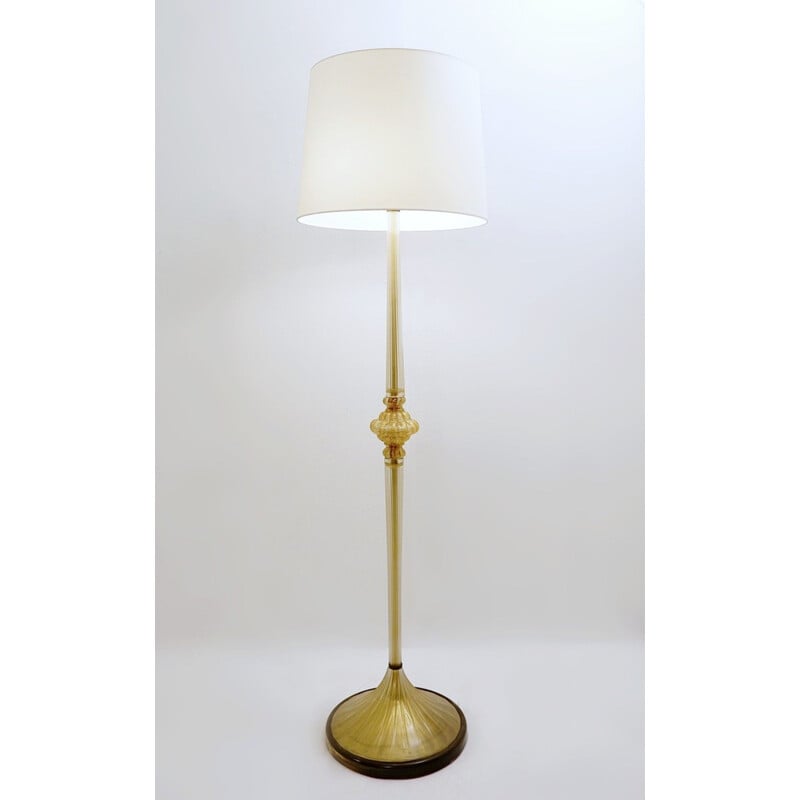 Lampe de table Vintage Murano Barovier & Toso 'Cordonato D'Oro' 1950
