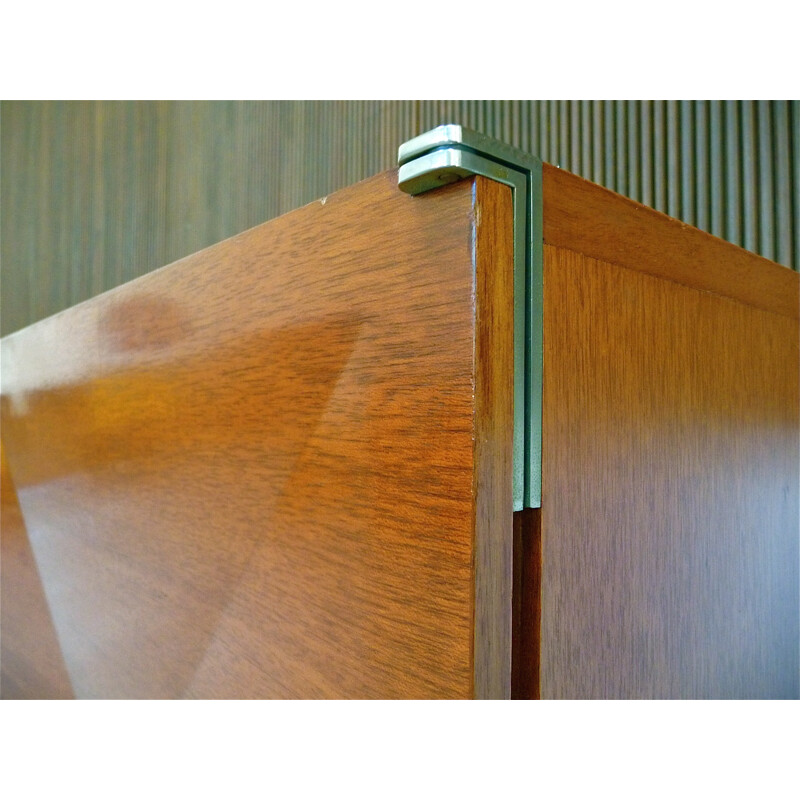 "Pointe de Diamant" sideboard in mahogany and steel, Antoine PHILIPPON & Jacqueline LECOQ - 1960s