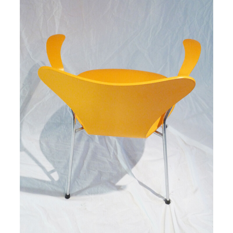 Chaise  vintage mod 3207  jaune orangé