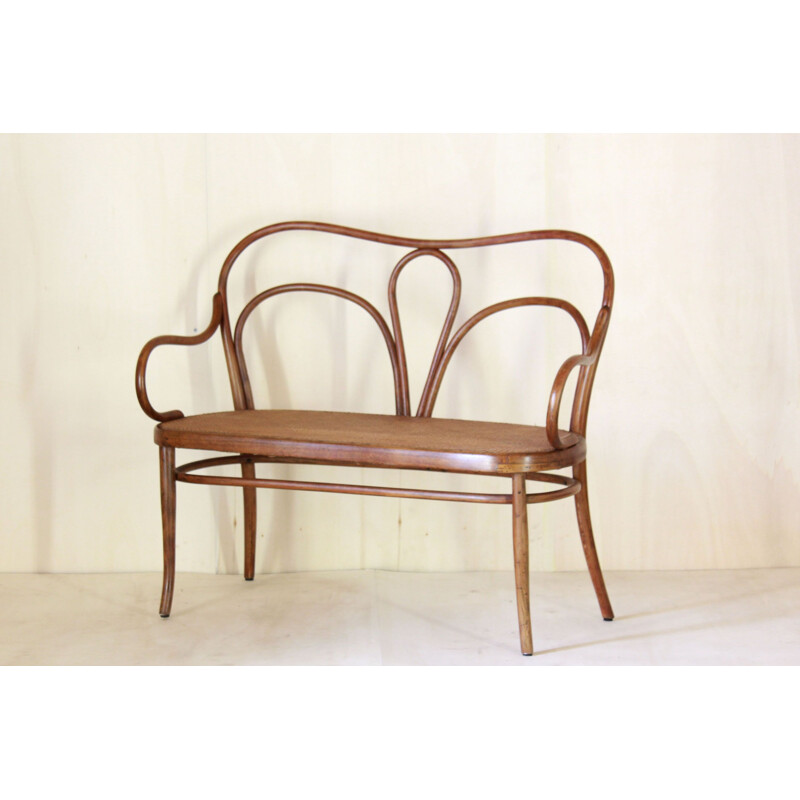 Set Of 4 vintage Thonet Style Chairs With Sofa By Wackerlin & Co 1880 