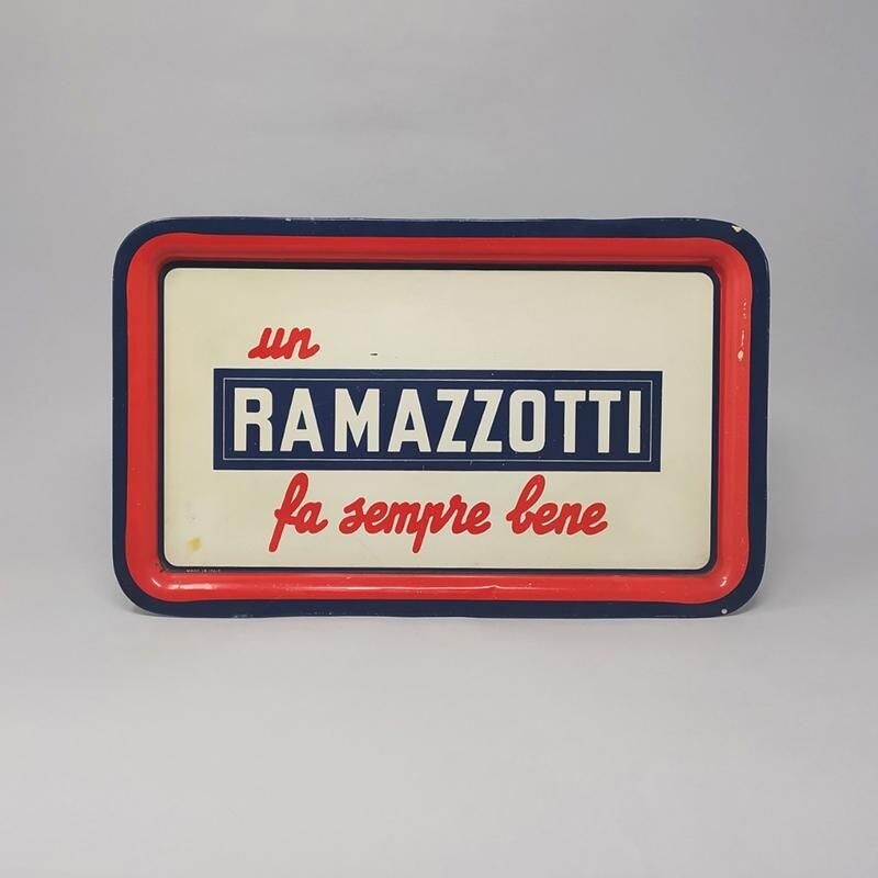 Plateau vintage rectangulaire Ramazzotti, Italien 1960