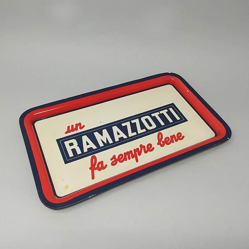 Plateau vintage rectangulaire Ramazzotti, Italien 1960