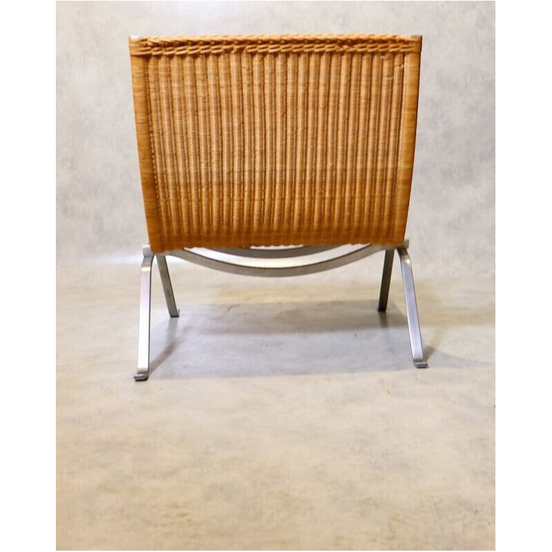 Vintage rattan lounge chair, PK22, by Poul Kjærholm for Fritz Hansen 1957