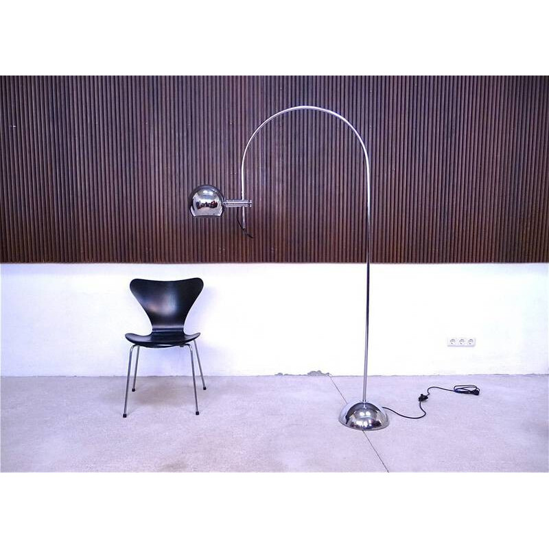 Italian chromed Arc floor Lamp - 1960s