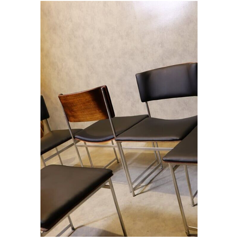Set of 5 vintage SM08 chairs by Cees Braakman for Pastoe, Netherlands 1950