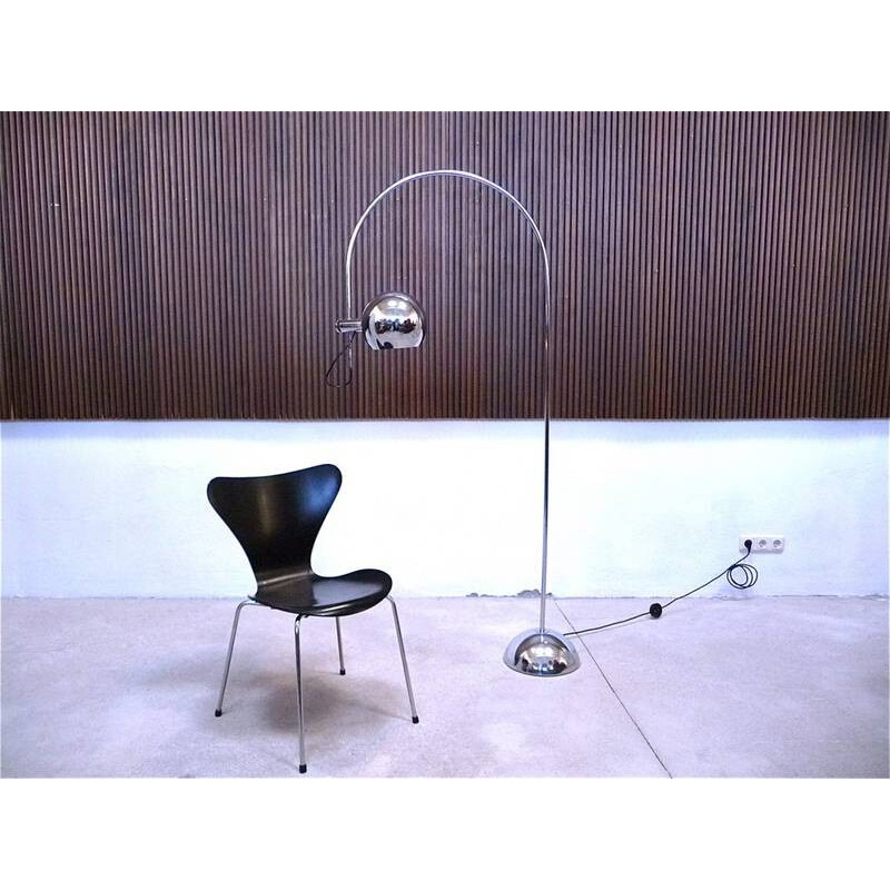 Italian chromed Arc floor Lamp - 1960s