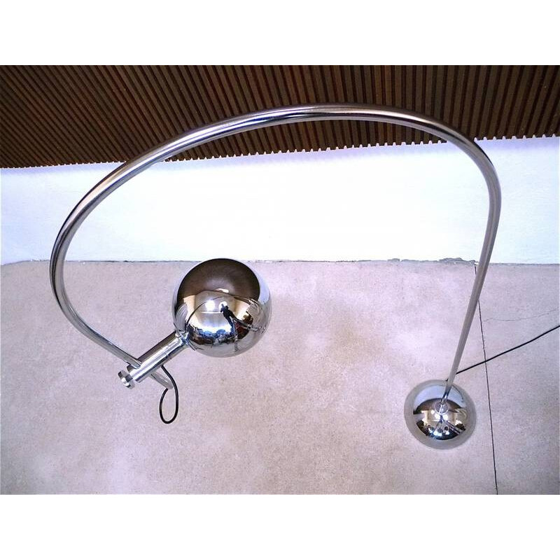 Italian chromed Arc floor Lamp - 1960s