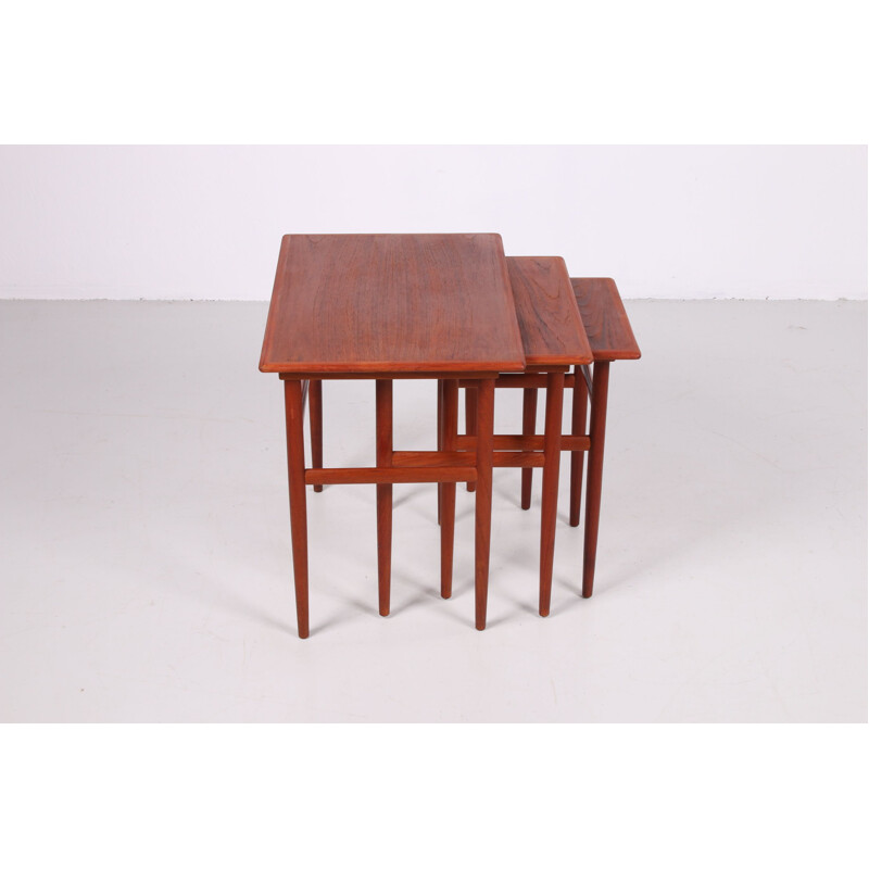 3 vintage teak side tables by Dyrlund, Denmark 1960